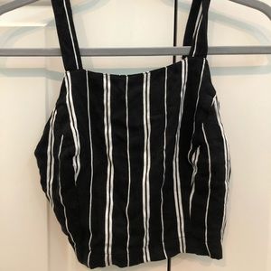 striped black and white top